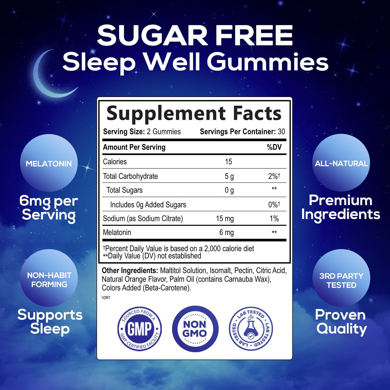 NATURE'S NUTRITION MELATONIN SLEEP GUMMIES 6MG SUGAR FREE EXTRA STRENGTH SLEEP SUPPORT FOR ADULTS, 60 COUNT
