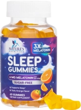 NATURE'S NUTRITION MELATONIN SLEEP GUMMIES 6MG SUGAR FREE EXTRA STRENGTH SLEEP SUPPORT FOR ADULTS, 60 COUNT