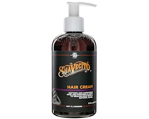 SUAVECITO HAIR CREAM PUMP BOTTLE 8 OZ - MEDIUM SHINE, ALL DAY LIGHT HOLD STYLING CREAM