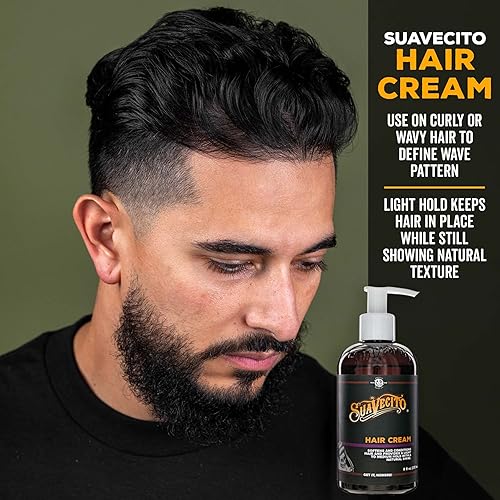 SUAVECITO HAIR CREAM PUMP BOTTLE 8 OZ - MEDIUM SHINE, ALL DAY LIGHT HOLD STYLING CREAM