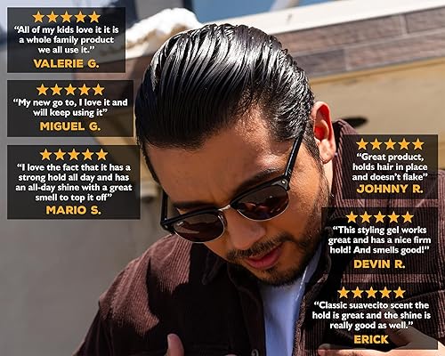 SUAVECITO FIRME STRONG HOLD STYLING GEL 8OZ - ALCOHOL-FREE, HIGH SHINE, ALL HAIR TYPES