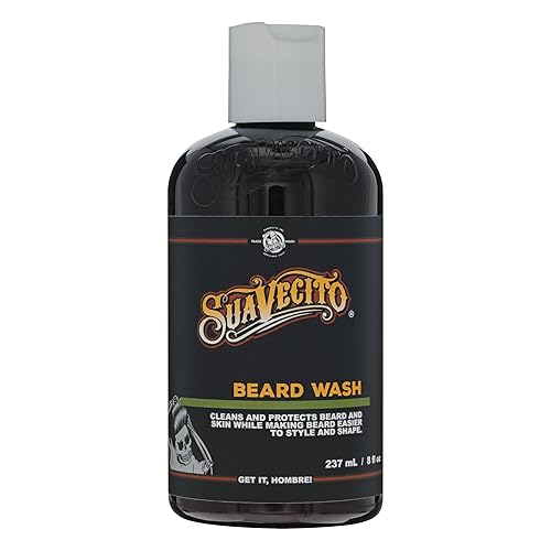 SUAVECITO BEARD WASH FOR MEN CLEANSING STYLING FACE WASH, 8 OZ BEARD SHAMPOO