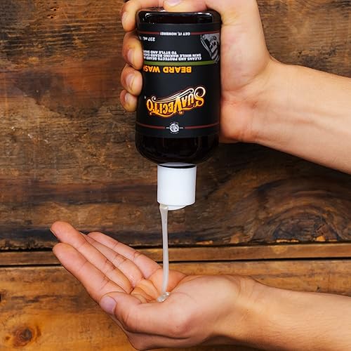 SUAVECITO BEARD WASH CONDITIONER SET FOR MEN CLEANSING CONDITIONING KIT, 8 OZ EACH