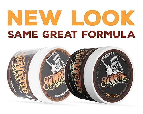 SUAVECITO MEDIUM HOLD WATER-BASED POMADE FOR MEN SHINE, EASY WASH, ALL-DAY HOLD WAX