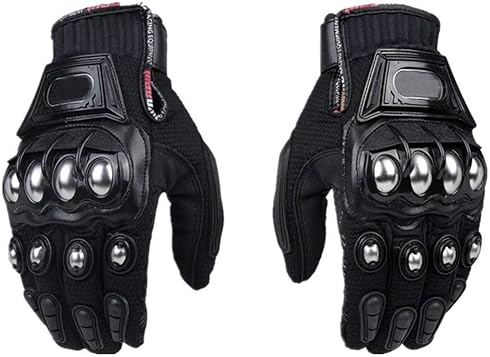 OUBAIYA STEEL OUTDOOR MOTORCYCLE SAFETY GLOVES - BLACK X-LARGE KNUCKLE PROTECTION FOR POWERSPORTS