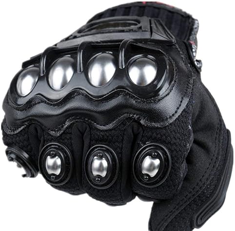 OUBAIYA STEEL OUTDOOR MOTORCYCLE SAFETY GLOVES - BLACK X-LARGE KNUCKLE PROTECTION FOR POWERSPORTS