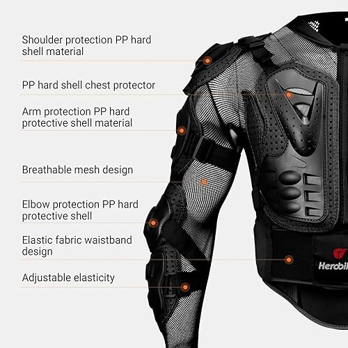 HEROBIKER MOTORCYCLE ARMOR JACKET WITH SPINE CHEST PROTECTION MOTOCROSS PROTECTOR, 2 STYLES