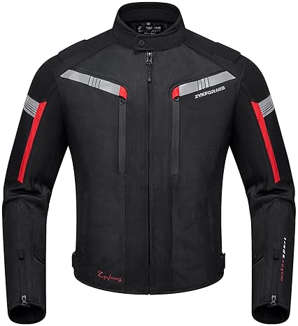 ZYXFORMIS MEN S SUMMER MOTORCYCLE JACKET WITH CE ARMOR, BREATHABLE MESH PROTECTIVE RIDING GEAR