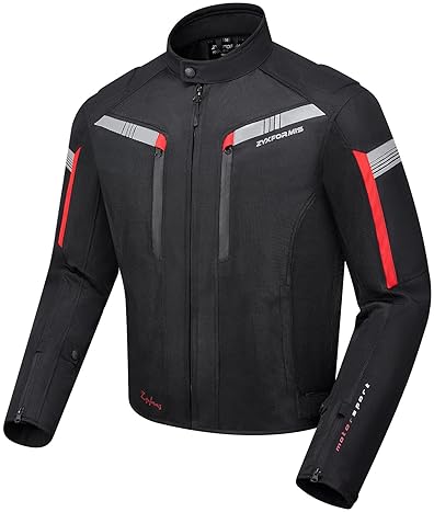 ZYXFORMIS MEN S SUMMER MOTORCYCLE JACKET WITH CE ARMOR, BREATHABLE MESH PROTECTIVE RIDING GEAR