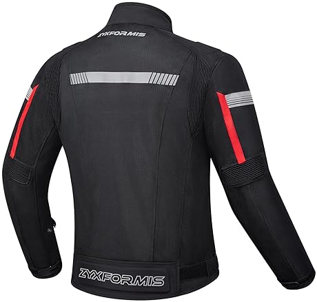ZYXFORMIS MEN S SUMMER MOTORCYCLE JACKET WITH CE ARMOR, BREATHABLE MESH PROTECTIVE RIDING GEAR