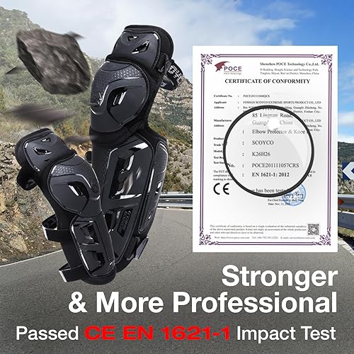 SCOYCO MENS MOTORCYCLE KNEE GUARDS CE LEVEL 1 MOTOCROSS PADS ADJUSTABLE ELASTIC BAND