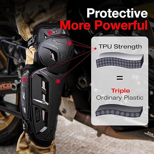 SCOYCO MENS MOTORCYCLE KNEE GUARDS CE LEVEL 1 MOTOCROSS PADS ADJUSTABLE ELASTIC BAND