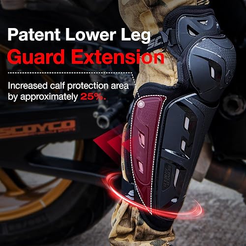 SCOYCO MENS MOTORCYCLE KNEE GUARDS CE LEVEL 1 MOTOCROSS PADS ADJUSTABLE ELASTIC BAND