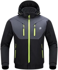 BORLENI MENS WINTER MOTORCYCLE JACKET WITH CE ARMOR, REMOVABLE LINER HOOD, WATER-REPELLENT