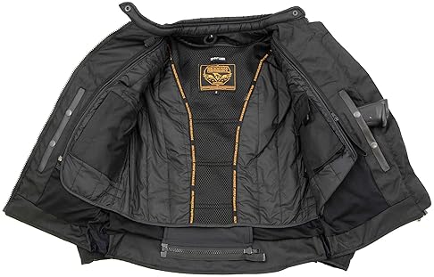 MILWAUKEE LEATHER MPL2775 WOMENS BLACK ARMORED TEXTILE MOTORCYCLE JACKET WITH REMOVABLE LINER