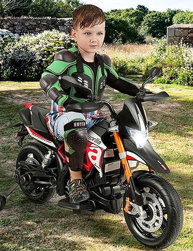 WEWAYSTEP KIDS MOTORCYCLE JACKET WITH MOTOCROSS SPINE CHEST PROTECTOR ARMOR, KNEE SHIN GUARDS GEAR
