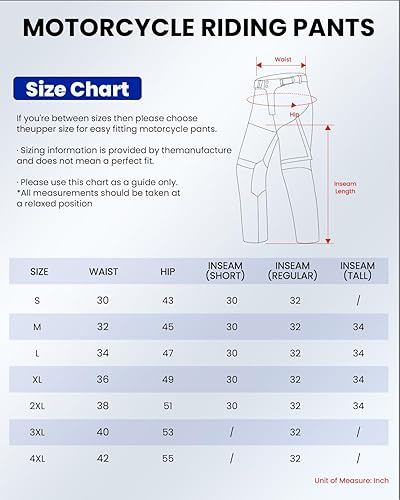 ILM MENS CE ARMORED MOTORCYCLE RIDING PANTS MOTOCROSS TOURING ALL-SEASON P04 M, 30L