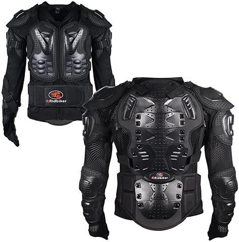 RIDBIKER MENS MOTORCYCLE JACKET WITH FULL BODY ARMOR CHEST PROTECTION FOR MOTOCROSS DIRT BIKE