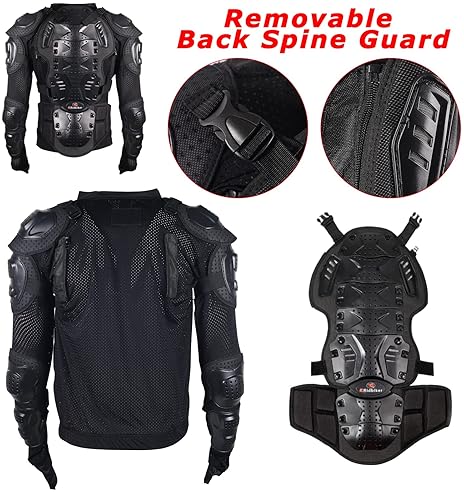 RIDBIKER MENS MOTORCYCLE JACKET WITH FULL BODY ARMOR CHEST PROTECTION FOR MOTOCROSS DIRT BIKE