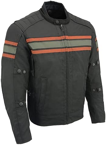 MILWAUKEE LEATHER MPM1751 BURNT ORANGE MENS ARMORED MOTORCYCLE JACKET ALL SEASON DURABLE GEAR