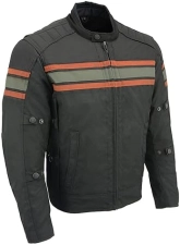 MILWAUKEE LEATHER MPM1751 BURNT ORANGE MENS ARMORED MOTORCYCLE JACKET ALL SEASON DURABLE GEAR