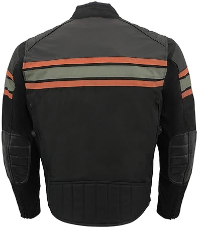 MILWAUKEE LEATHER MPM1751 BURNT ORANGE MENS ARMORED MOTORCYCLE JACKET ALL SEASON DURABLE GEAR