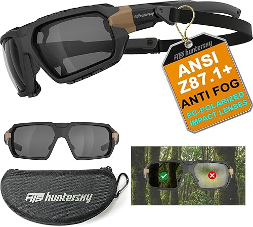 HTS HUNTERSKY BALLISTIC TACTICAL ANTI-FOG SHOOTING GLASSES MILITARY GRADE IMPACT PROTECTION FOR AIRSOFT RANGE