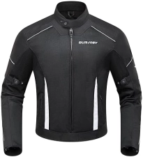 BURJOSY MEN S SUMMER MESH MOTORCYCLE JACKET LIGHTWEIGHT, BREATHABLE, REFLECTIVE BIKER RIDING GEAR