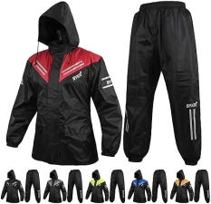 BYKR WATERPROOF MOTORCYCLE RAIN SUIT FOR MEN WOMEN BREATHABLE, WINDPROOF, 2-PIECE CYCLING GEAR
