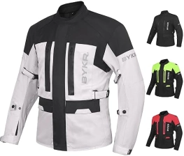 BYKR ADVENTURE TOURING MOTORCYCLE JACKET FOR MEN WOMEN CE ARMORED TEXTILE RIDING GEAR