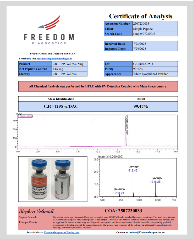SIMPLE PEPTIDE CJC-1295 W/ DAC 5MG