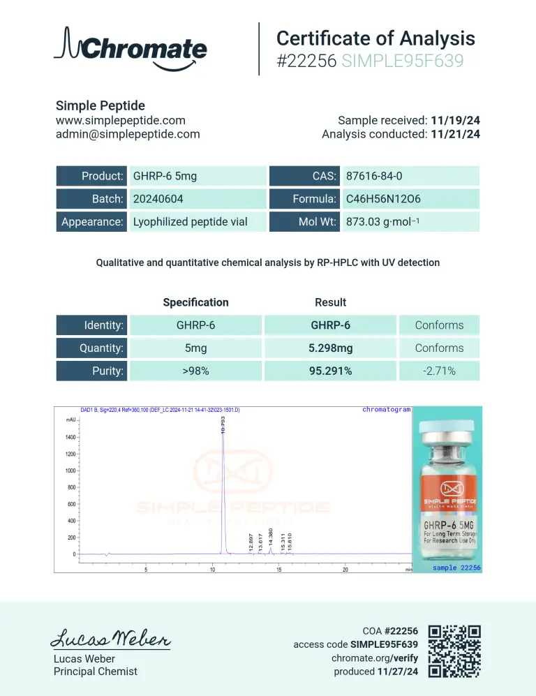 SIMPLE PEPTIDE GHRP-6 5MG