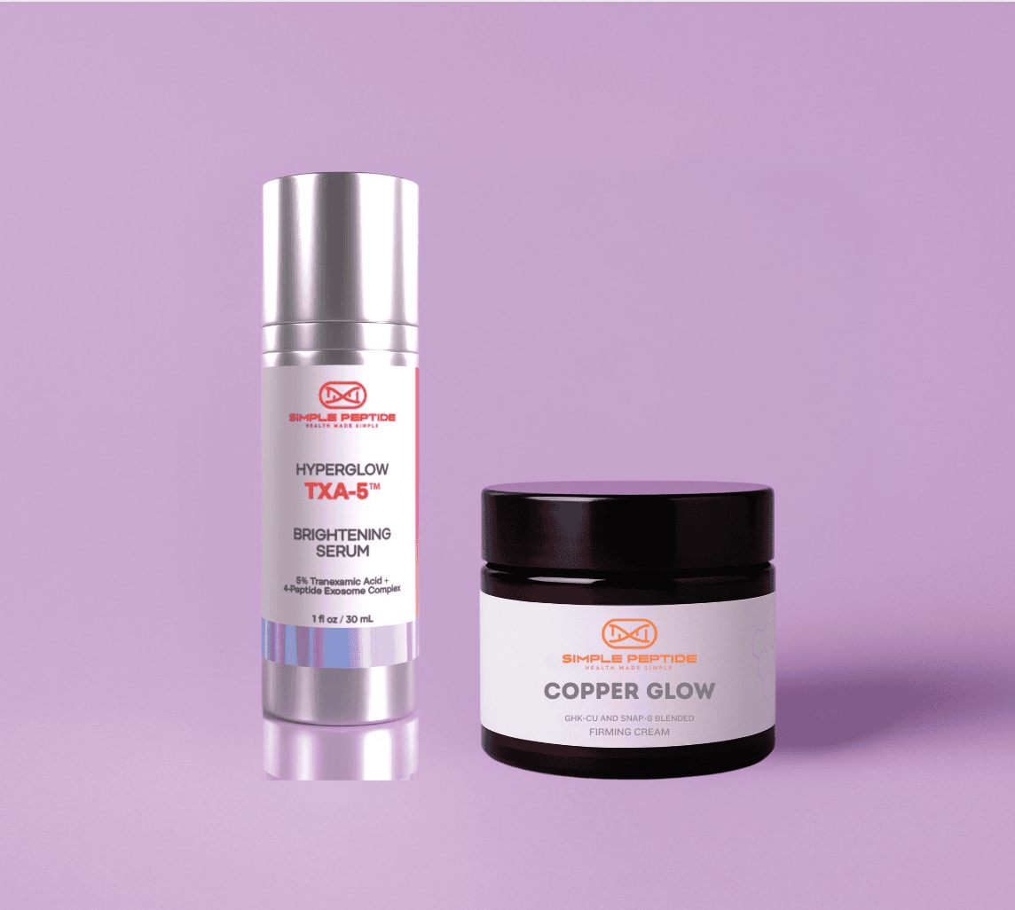 SIMPLE PEPTIDE  HYPERGLOW TXA 5 EXOSOME SERUM AND COPPER GLOW CREAM