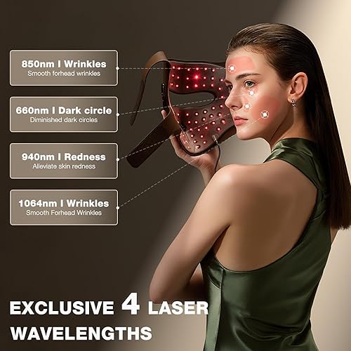 JOVS 4D RED LIGHT THERAPY MASK FOR FACE WITH FPT TECH 4 LONG WAVES ANTI-AGING DEVICE