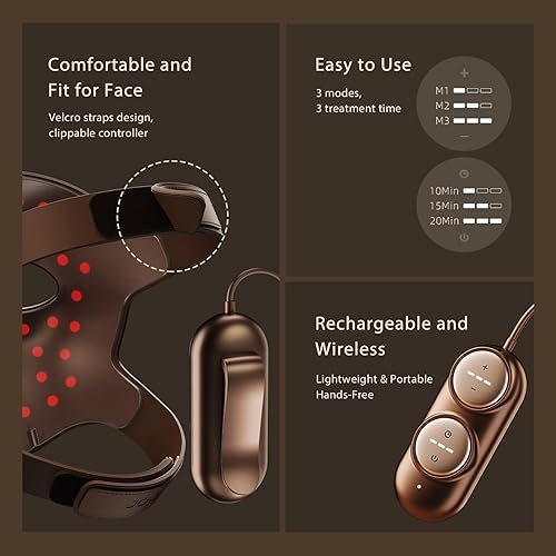 JOVS 4D RED LIGHT THERAPY MASK FOR FACE WITH FPT TECH, 4 LONG WAVES ANTI-AGING LASER