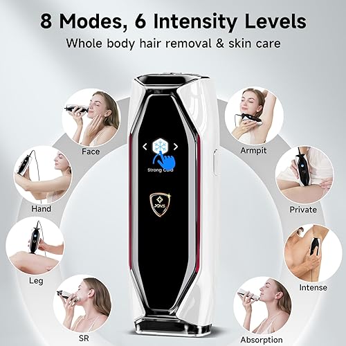 JOVS 3-IN-1 LASER HAIR REMOVAL DEVICE WITH SAPPHIRE COOLING, 8 MODES, TOUCHSCREEN FOR MEN WOMEN