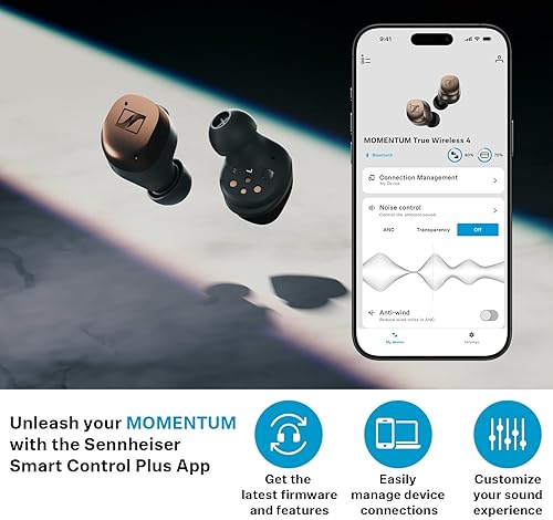 SENNHEISER MOMENTUM TRUE WIRELESS 4 EARBUDS, BLUETOOTH 5.4, ANC, 30-HOUR BATTERY BLACK GRAPHITE