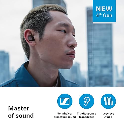 SENNHEISER MOMENTUM TRUE WIRELESS 4 EARBUDS, BLUETOOTH 5.4, ANC, 30-HOUR BATTERY BLACK GRAPHITE
