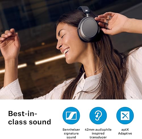 SENNHEISER MOMENTUM 4 BLUETOOTH HEADPHONES NOISE CANCELLING, 60H BATTERY, LIGHTWEIGHT, GRAPHITE