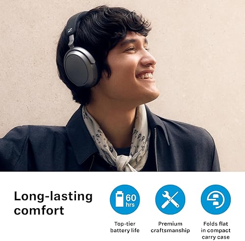 SENNHEISER MOMENTUM 4 BLUETOOTH HEADPHONES NOISE CANCELLING, 60H BATTERY, LIGHTWEIGHT, GRAPHITE