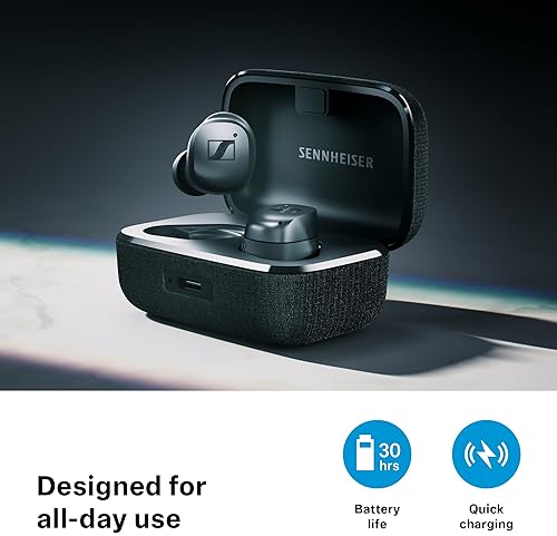 SENNHEISER MOMENTUM TRUE WIRELESS 4 EARBUDS BLUETOOTH 5.4, ANC, 30H BATTERY, BLACK GRAPHITE