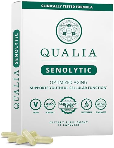 QUALIA SENOLYTIC SUPPLEMENT WITH FISETIN, QUERCETIN PIPERLONGUMIN ANTI-AGING CELL REPAIR, 1 MONTH