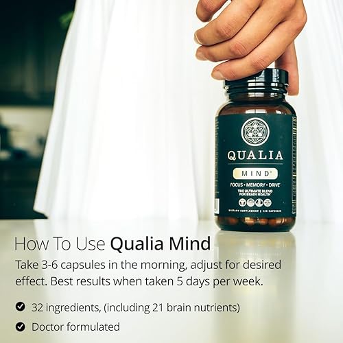 QUALIA MIND BRAIN SUPPLEMENT BOOST FOCUS, ENERGY CLARITY 32 INGREDIENTS 3-WEEK SUPPLY
