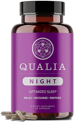 QUALIA NIGHT SLEEP AID BY NEUROHACKER NON-HABIT, MELATONIN-FREE, VEGAN, 80 CAPSULES