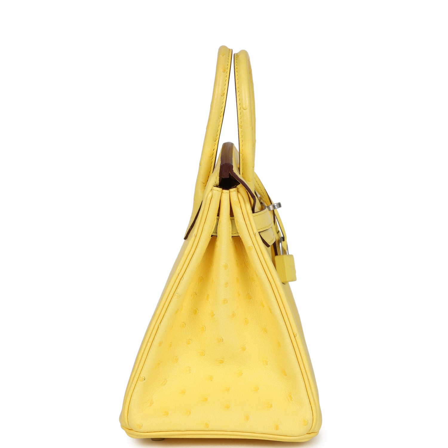 HERMèS BIRKIN 25 JAUNE CITRON OSTRICH PALLADIUM HARDWARE