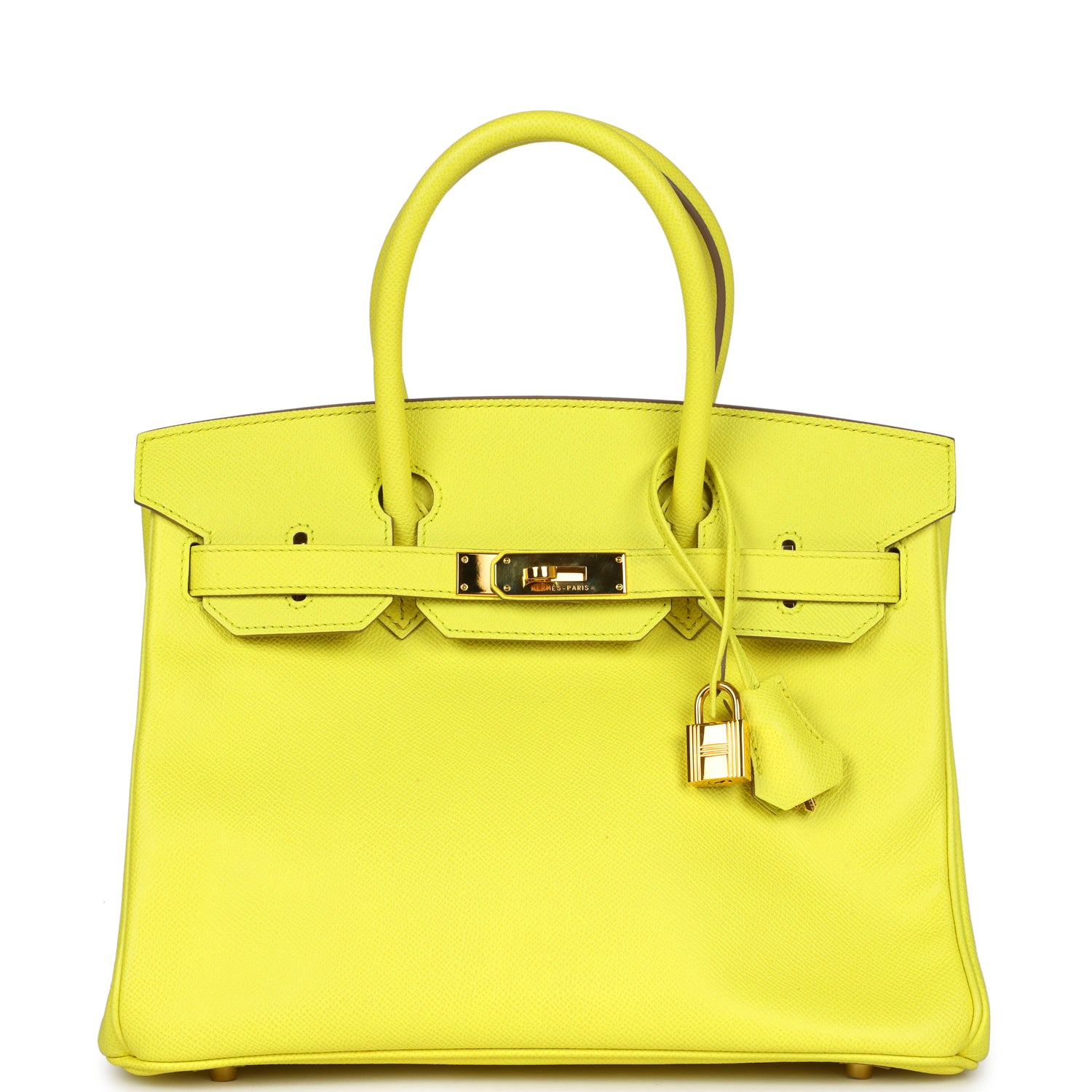 HERMES PRE-OWNED HERMèS BIRKIN 30 LIME EPSOM GOLD HARDWARE