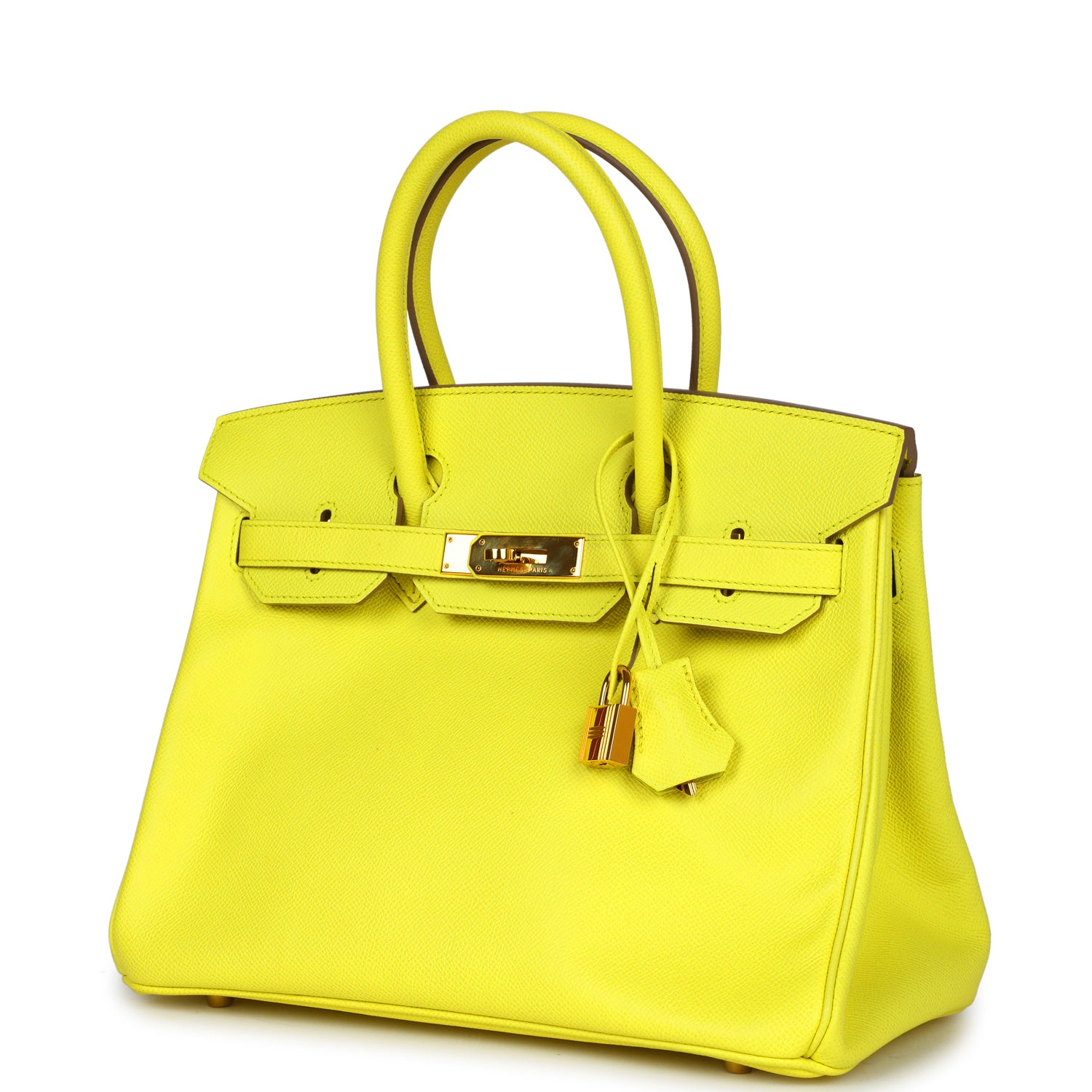 HERMES PRE-OWNED HERMèS BIRKIN 30 LIME EPSOM GOLD HARDWARE