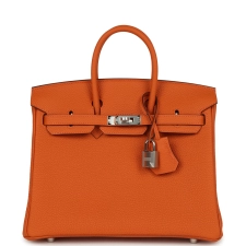 HERMèS BIRKIN 25 ORANGE TOGO PALLADIUM HARDWARE
