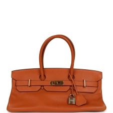 HERMèS SHOULDER BIRKIN 42 JPG ORANGE CLEMENCE GOLD HARDWARE