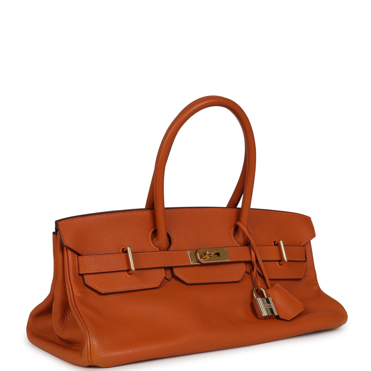 HERMèS SHOULDER BIRKIN 42 JPG ORANGE CLEMENCE GOLD HARDWARE